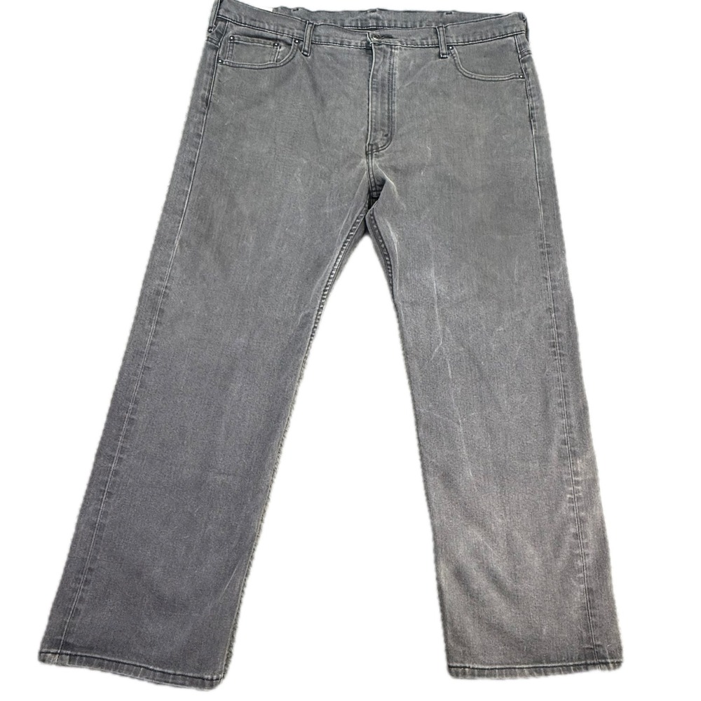 Levi 569 Loose Straight Jeans Mens 42x32 Gray Stretch Denim Pants